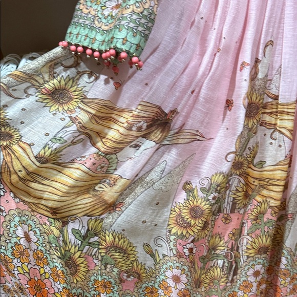 Zimmermann Kaleidoscope Bell Sleeve Gown Leo Zodiac Maxi Dress - Picture 5 of 13